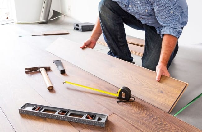 professional installation of laminate flooring planks